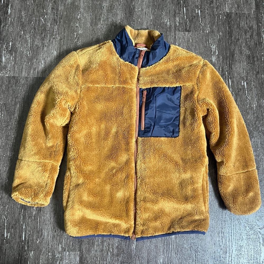 Tommy Bahama Kids Brown Faux Fur Fleece Jacket Full Zip Front Pocket XL(16)